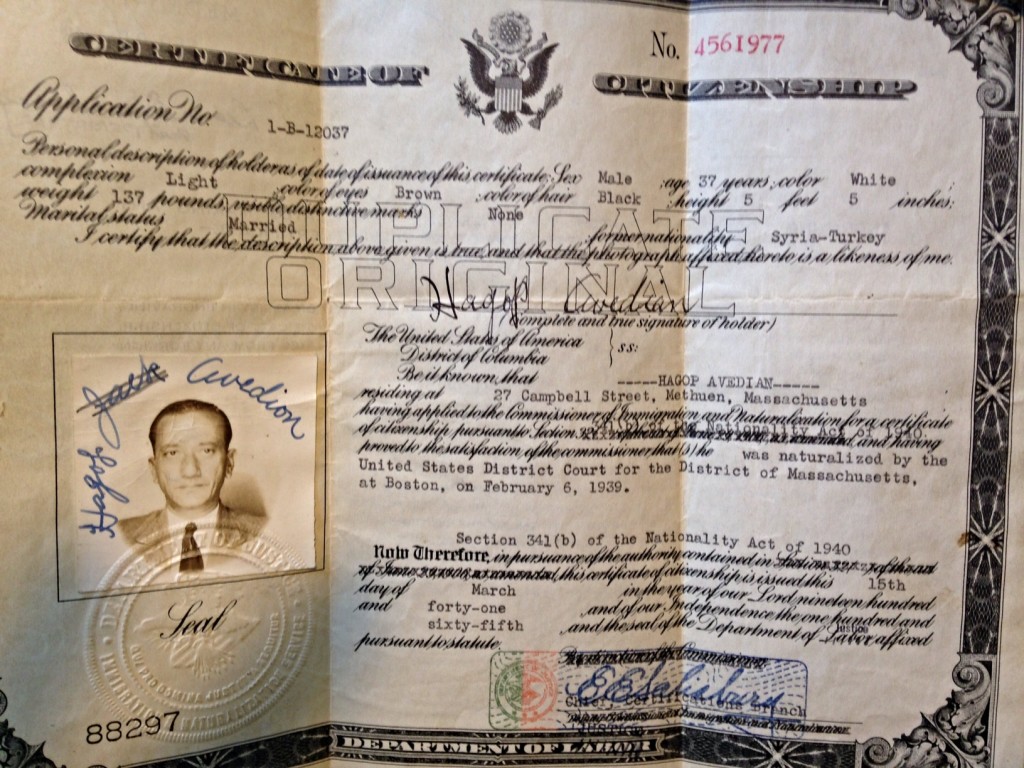 Grandpa Jack's naturalization certificate